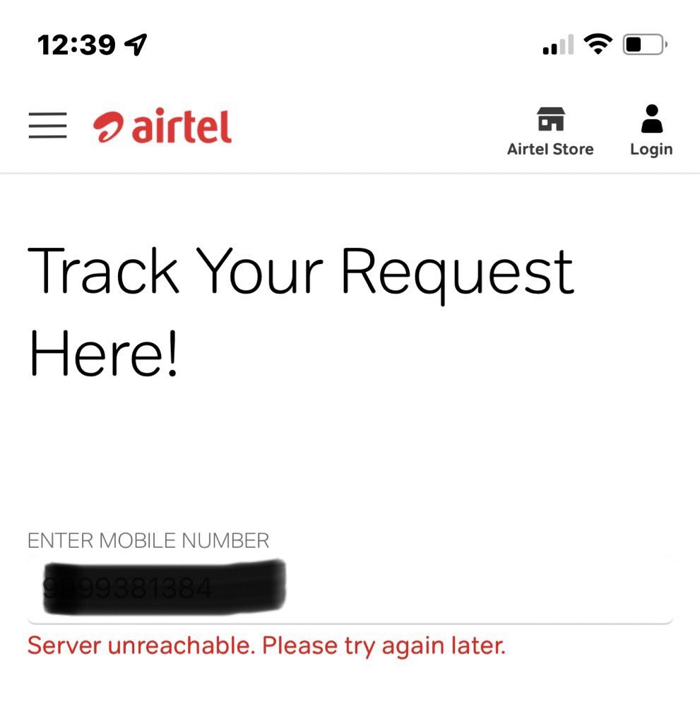 nsareen79's tweet photo. @airtelindia @Airtel_Presence  wonder why customers have to notify of these failures, is there no mechanism to proactively notify customers if services arnt available. #badcustomerexperience https://t.co/x8Zw3ZaBwJ