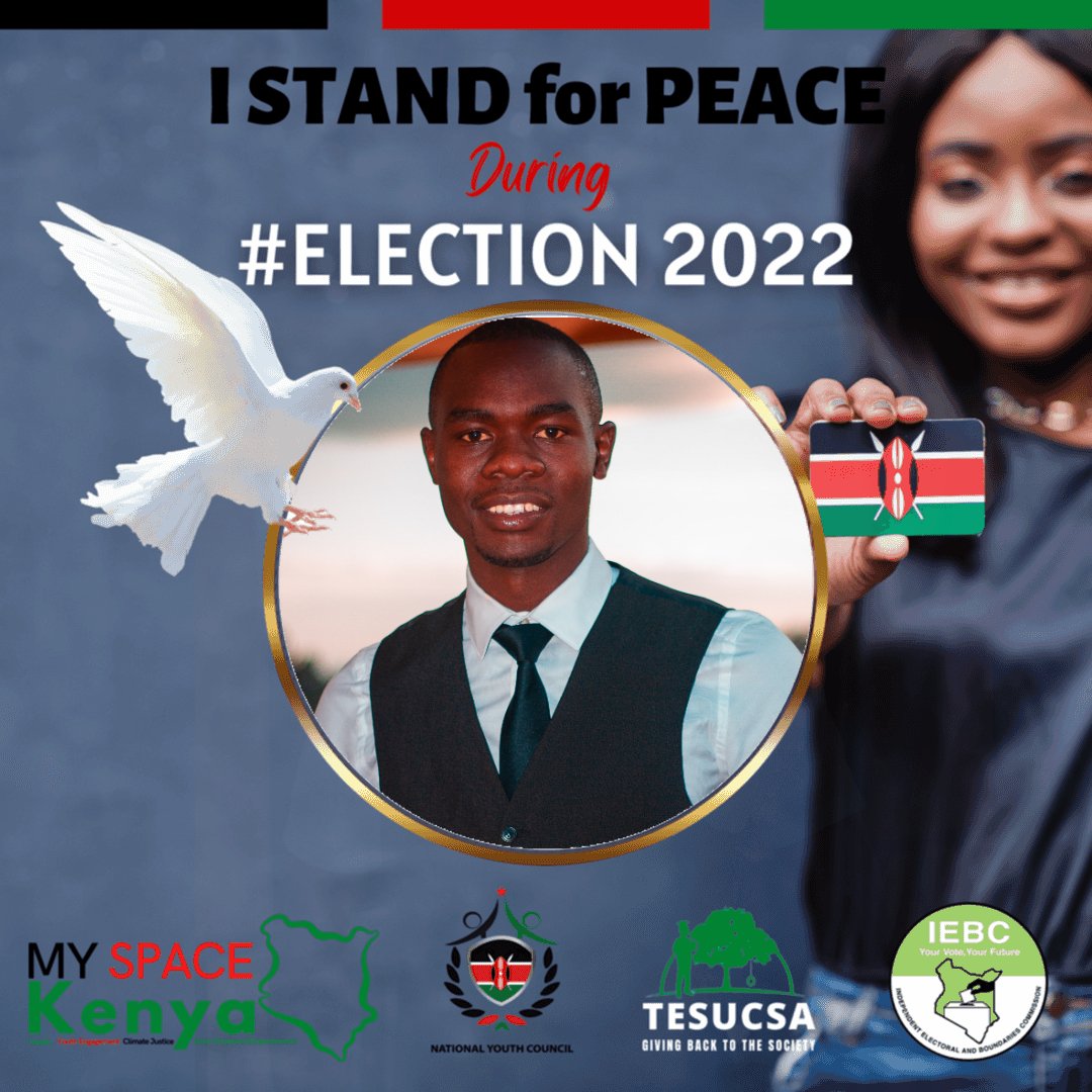 _BrianMatara's tweet photo. I stand for PEACE.
I stand to be counted as a Peaceful Citizen 
I stand to vote come #GE2022
#Elections2022 
This Is my Space in Kenya.
#ReclaimOurKenyanDream
#Peace1st
#Democracy1st
@YEDNetworkKe @NYC_YouthVoice @IEBC_YCC https://t.co/rHAX1nEPKb