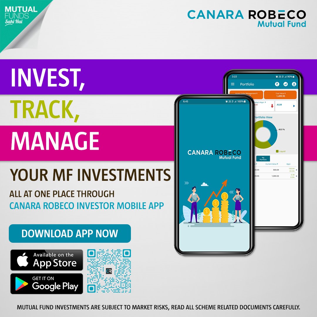 CanaraRobeco's tweet photo. One App, multiple features. Each one is created to make your investment journey seamless!
Download Now:
For Android: https://t.co/i6BwEBgbF3
For iOS: https://t.co/yFzRRHs5D1
#CanaraRobeco #InvestorApp #Investment #MutualFundApp https://t.co/oo5FAkxiMP