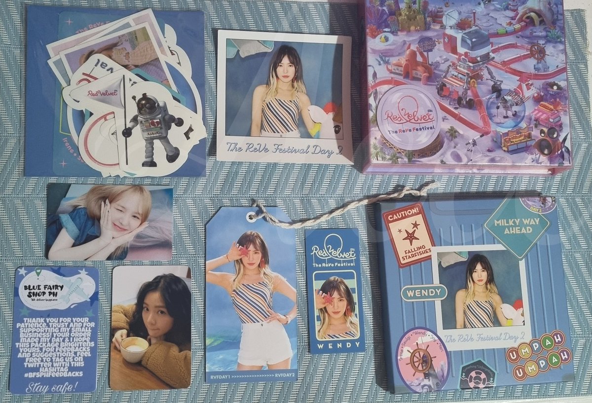 ace_anselma's tweet photo. °••> Red Velvet album arrived!!
(„• ֊ •„) TRF DAY 2 album with Wendy kit arrived safely. Finally able to buy this album and through shopee. Secured packaging, quick transaction, and with freebies. Again ty po @bluefairyshopph (*^^*)♡.

 (°◡°♡) #BFSPHFeedbacks
📭#AeceMails https://t.co/eGGXFD6Sn3