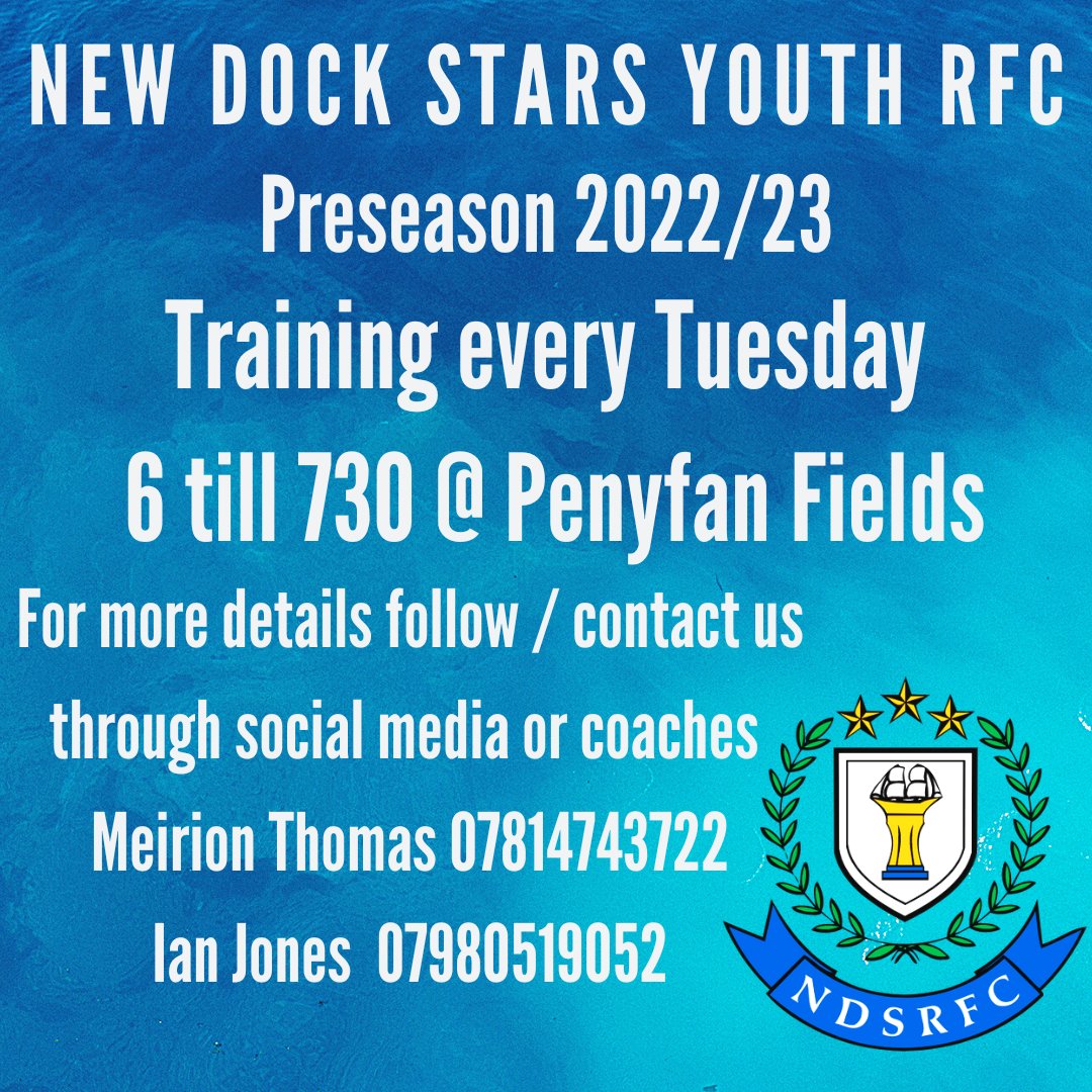NDSRugby's tweet photo. ⚪️🔵⚪️REMINDER⚪️🔵⚪️

NDS Youth training continues tonight

Meet 5:45 for a 6 start @ Penyfan Fields

#NDS #GetInvolved https://t.co/lOiEVfvg3O