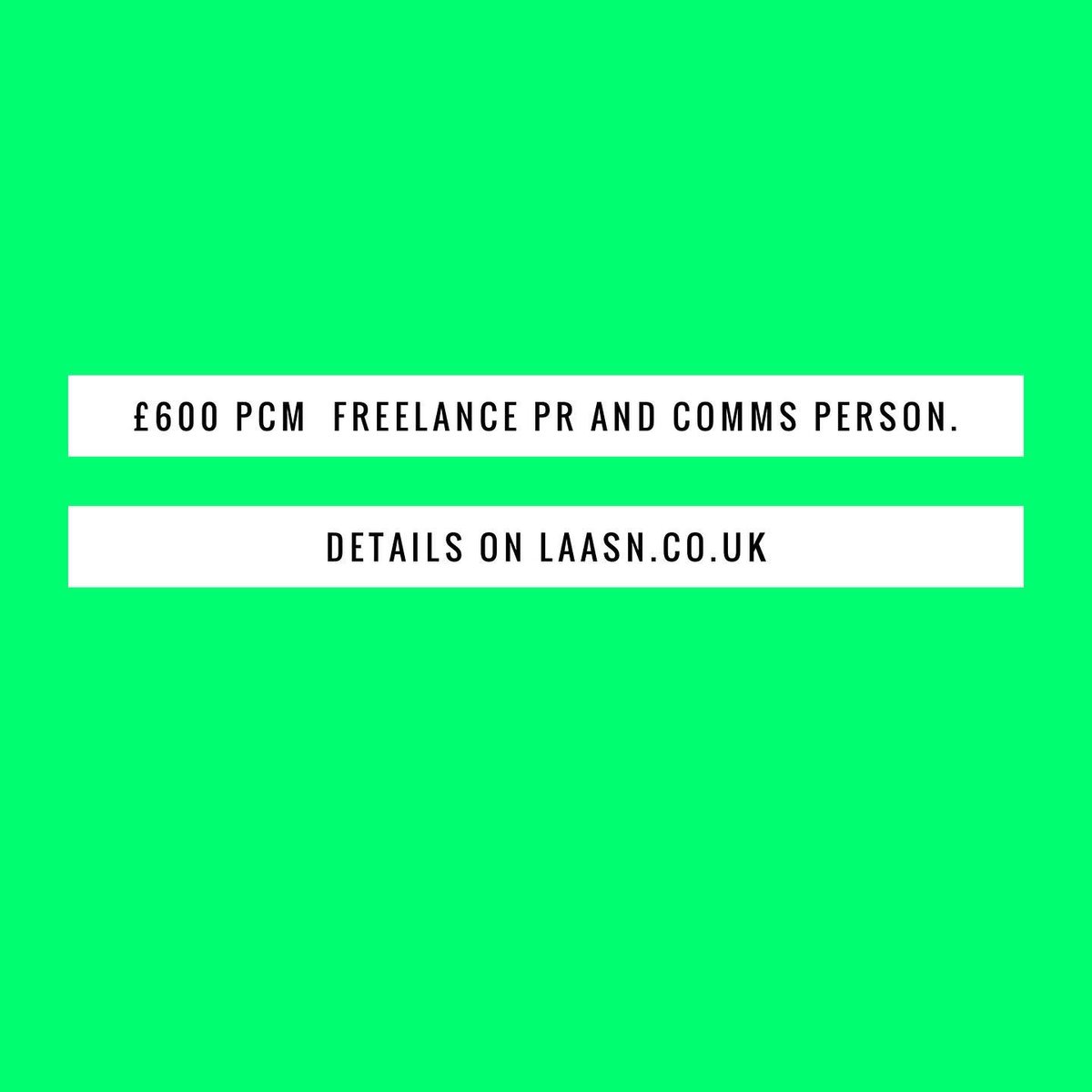 Seeking a freelance PR &amp; Comms person to support the amazing story we have to tell. #pr #comms #london laasn.co.uk/job-opportunity
