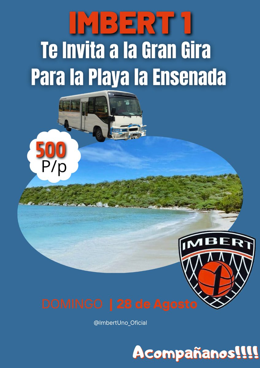 1Imbert's tweet photo. Vamos ayaaaaaa hacia la ensenada no te quedes Domingo 28 de Agosto
#imbertUno #unaFamilia #basketdominicano #laensenada #lanuevaEra #unaFamilia #abaplata https://t.co/0Aopt4hK03