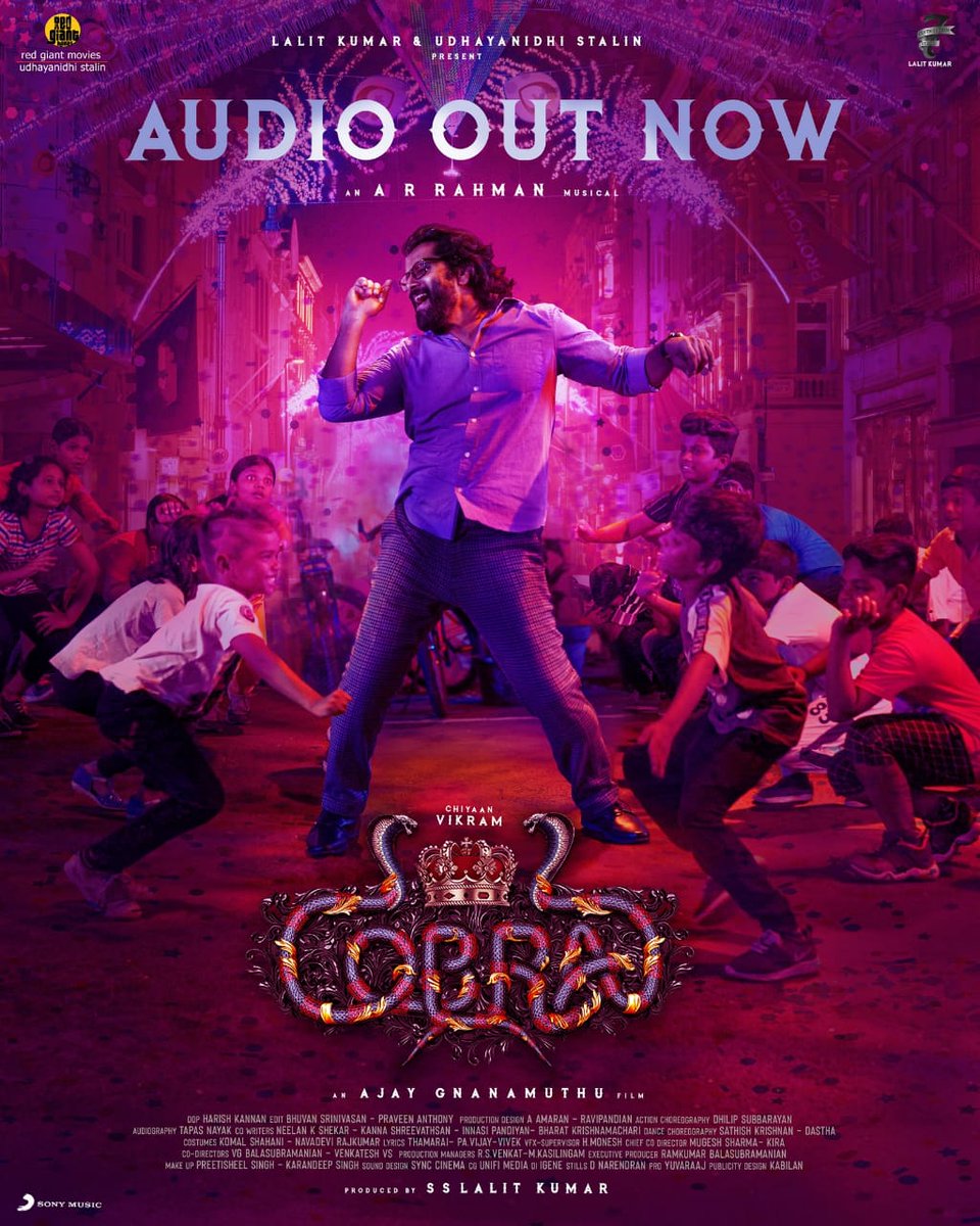 cinemapatti's tweet photo. Swirl in the world of the #Isaipuyal magical! ❤️
#Cobra album streaming now➡️ https://t.co/IndHslhsJB
#ChiyaanVikram @arrahman @AjayGnanamuthu @7screenstudio https://t.co/WfcpnOkhty