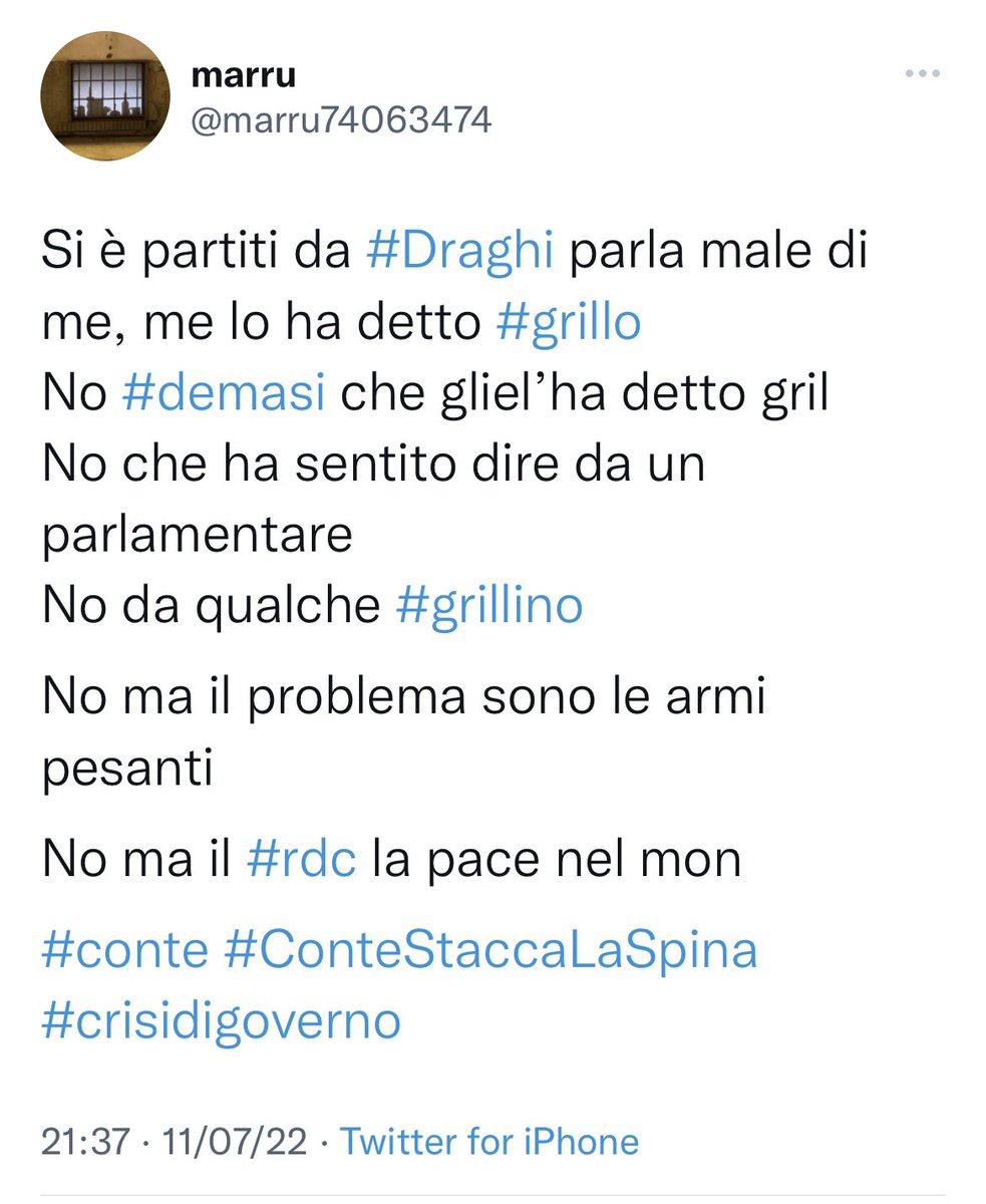 marru74063474's tweet photo. @lucianocapone In medias res

manca l’antefatto…

#cosoconte #conte #contenonconta #ConteFaiSchifo #iostoconDraghi #Draghi #Governo #crisidigoverno #m5scemi https://t.co/ESnWXt6UnI