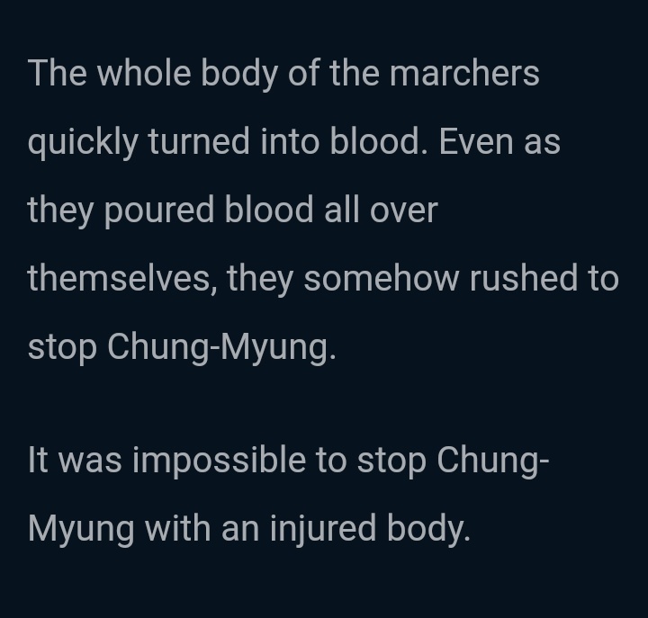 chungmyuhg's tweet photo. chung myung is injured yet it still impossible to stop him. https://t.co/WL0geRCIME