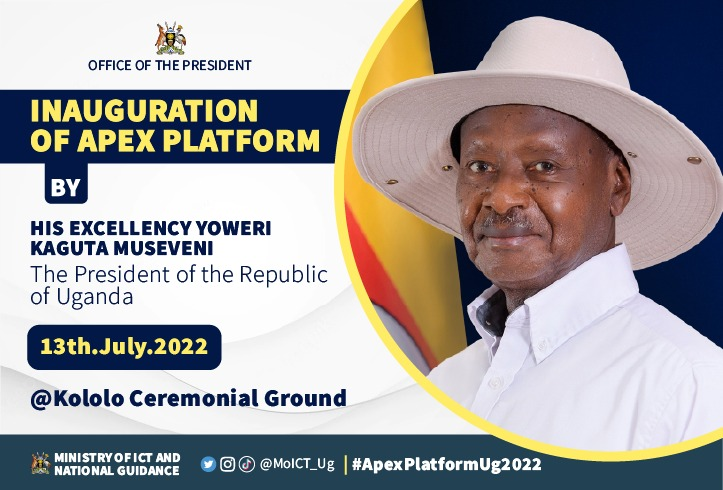 david_kuloba's tweet photo. #ApexPlatformUg2022
H.E the President of the Republic of Uganda @KagutaMuseveni will be the guest of honor at the inauguration of the Apex Platform tomorrow at Kololo Ceremonial Grounds in Kampala. @MoICT_Ug @mofpedU @ubctvuganda @CHRISBARYOMUNS1 https://t.co/swnrQd2MJ8