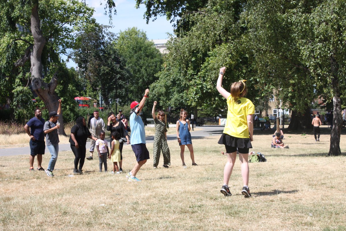 Shaking our Brass on Camberwell Green Saturday 9th July!  Join us Saturday 16th and Saturday 23rd July! 12pm-2pm.  Bring water and clothes you can move in!
