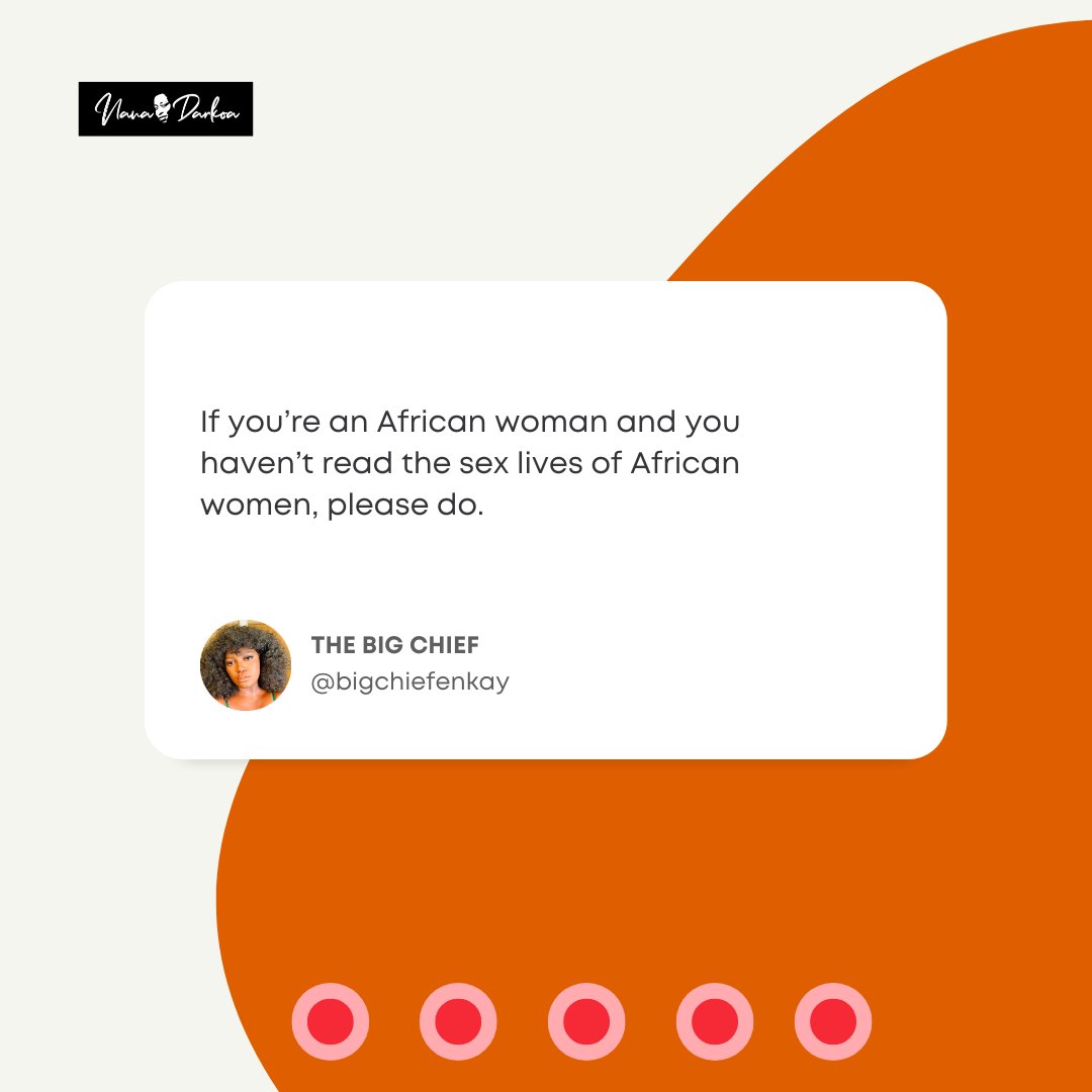 SexLivesAfrica's tweet photo. Today in #TweetsThatBringUsJoy, @bigchiefenkay shares why she thinks The Sex Lives Of African Women by @nas009 is a vital read to the African experience.
#TSLOAW #Afrifem #sex #pleasure #booktwt https://t.co/F98171zbdO