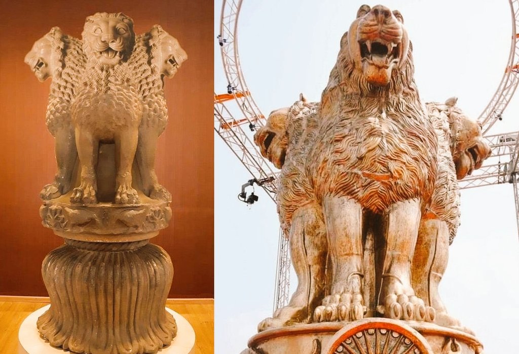 adhi_anecdotes's tweet photo. Four headed lion is our #NationalEmblem. The Lion roars when it has guts! New India asserts it's citizens' interest internationally. New India asserts it's choice wholeheartedly, thus giving full majority to ruling party twice. New India has no qualms in asserting Nation First. https://t.co/FcaS0S993N