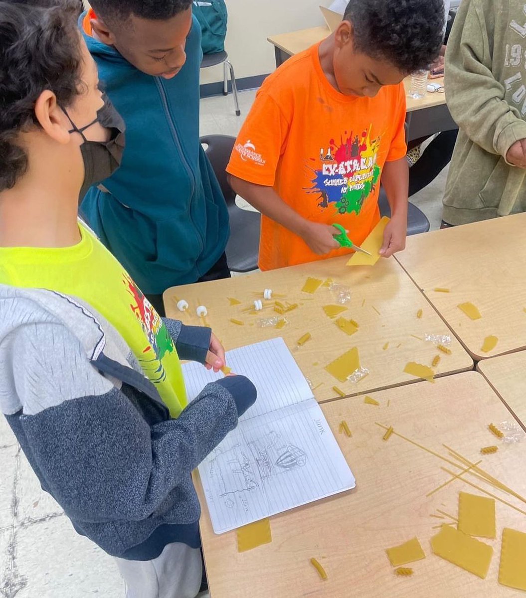 CSUSAhq's tweet photo. 5th grade scientists at @PinesPatriots had fun designing and constructing rovers out of pasta!🍝 #CSUSAproud #CSUSAtoday #science #learning #pasta #rovers #artsandcrafts https://t.co/iqMpaMG88x