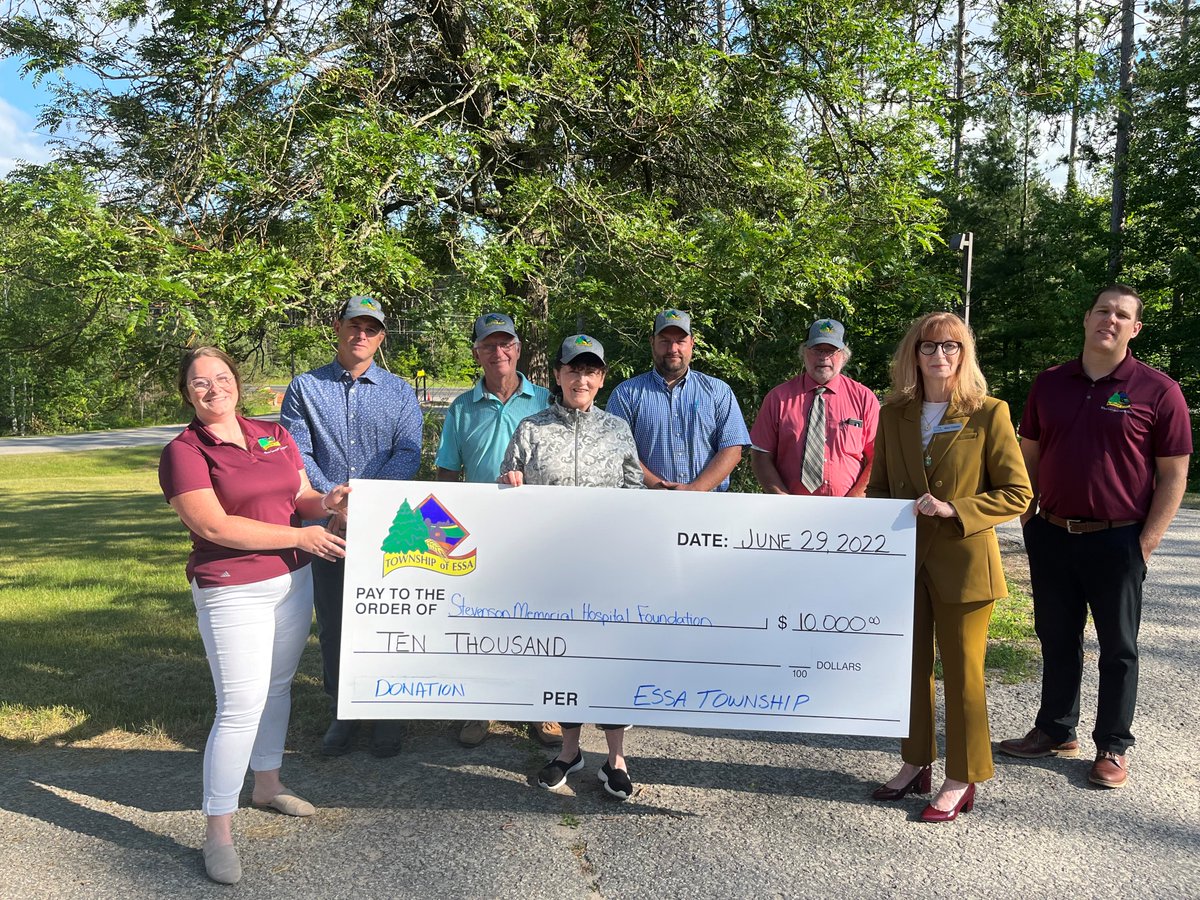 StevensonFdn's tweet photo. Thank you to the Township of Essa for selecting SMHF as one of the charities to benefit from funds raised at this year’s 2022 Essa Challenge Golf Tournament. An incredible $10,000 for the Because of you, we can Campaign and will be matched by the Morningview Foundation! https://t.co/4sJYQY99It
