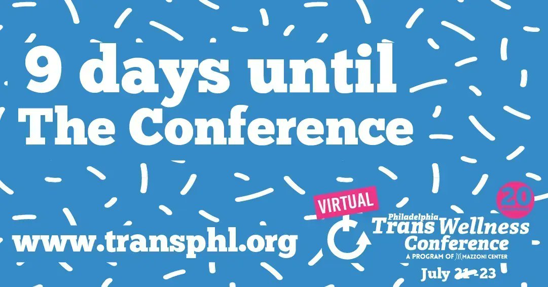 TransPHL's tweet photo. 9 days away until the 2022 conference begins! Hundreds of workshops are ready to lift and support you. Haven't register? Register today: https://t.co/DVyJ0ZeYT5
#TransPHL #PTWC2022 https://t.co/IalvMBZpqt