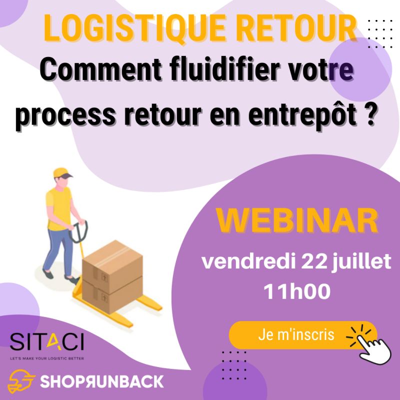 Shoprunback's tweet photo. 📢 📢 @Shoprunback is hosting a [ WEBINAR / E-COMMERCE ]: 📦 Reverse Logistics: how to streamline your warehouse process? 📅 Friday, July 22 from 11 a.m. to 11:45 a.m
Make sure you sign up here:👇
https://t.co/MiCpBszpCo 
#webinar #ecommerce #reverselogistics https://t.co/m8qgxmKlvw