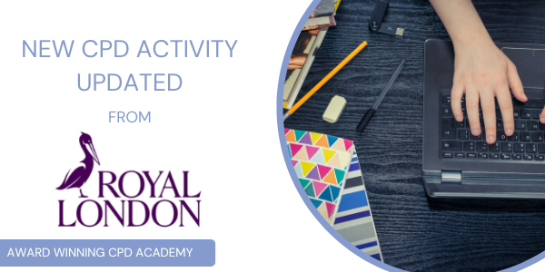 ParadigmCPD's tweet photo. 📢NEW content added to the Paradigm Academy from @RoyalLondon worth up to 610 #CPD minutes!

Gain those valuable minutes here👉https://t.co/xMjY5Ev6tB https://t.co/TvElRzdAwM