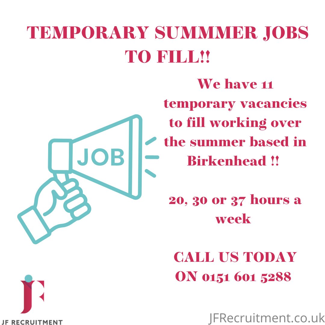 If you have good customer service, data entry and administration skills we want to talk to you! 

#tempjob  #temporarywork #immediatestart #summerjobs #wirraljobs #merseysidejobs #starttoday #dataentry #customerservice #admin