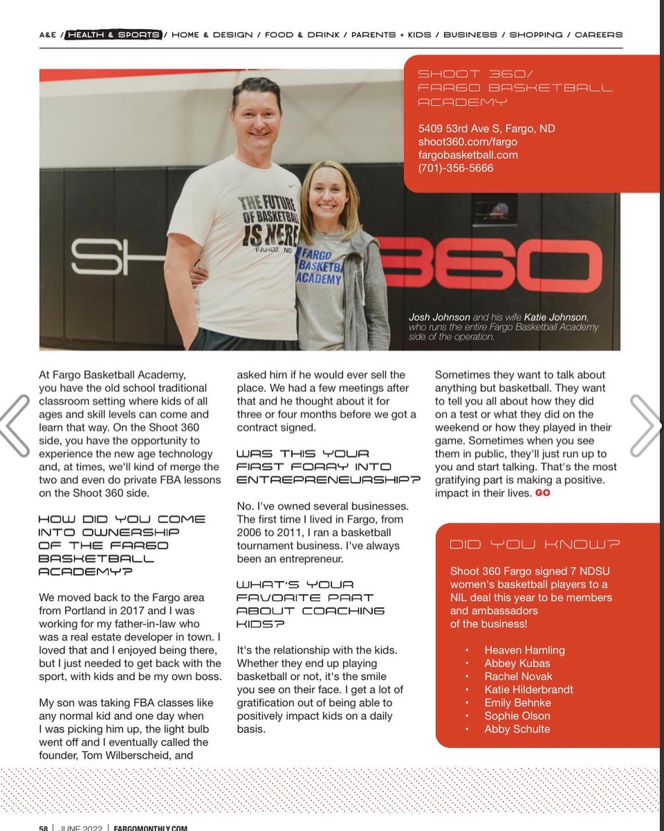 Shoot360Fargo's tweet photo. Make sure you grab the latest issue of @fargomonthly &amp; check out the awesome write-up courtesy of Brady Drake🔥 Thank you @fargomonthly for highlighting how @shoot360 is changing the game. #UnlockYourGame #SplashMeter #GetGameReady https://t.co/N1Hwbs1yWj