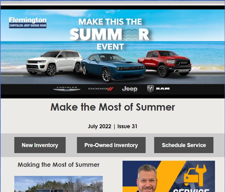 Did you miss our Flemington Chrysler Jeep Dodge Ram newsletter last week? No problem, Check out our July issue now and sign up to get it automatically every month - conta.cc/3c7S0vK