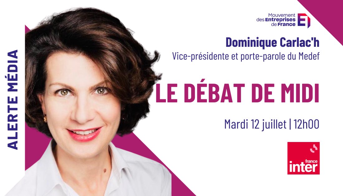 Dominique Carlac'h (@dcarlach) on Twitter photo MÉDIA🚨 | On se retrouve à 12h sur <a href="/franceinter/">France Inter</a> pour un débat sur les cabinets de conseil : le privé doit-il se mêler des affaires publiques ? via @https://www.radiofrance.fr/franceinter/podcasts/le-debat-de-midi/le-debat-de-midi-du-mardi-12-juillet-2022-5684900 MÉDIA🚨 | On se retrouve à 12h sur <a href="/franceinter/">France Inter</a> pour un débat sur les cabinets de conseil : le privé doit-il se mêler des affaires publiques ? via @https://www.radiofrance.fr/franceinter/podcasts/le-debat-de-midi/le-debat-de-midi-du-mardi-12-juillet-2022-5684900