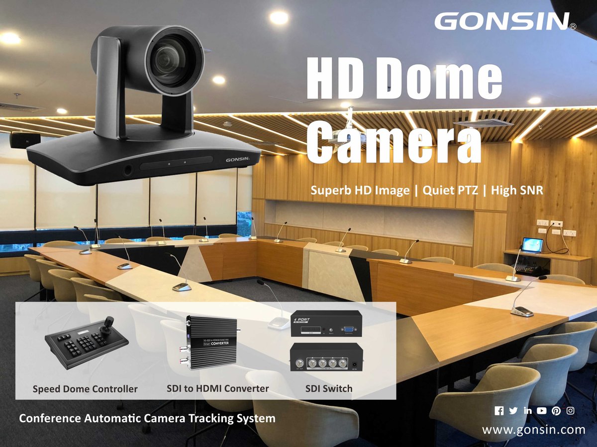 GONSIN2003's tweet image. GONSIN Automatic Camera Tracking System utilizes advanced technology and co-works with conference system. 

⭐️Click to know more⭐️
gonsin.com/products/autom…

#4kautotrackingcamera
#autotrackercamera
#autotrackingcamera
#autotrackingcamerasystem
#autotrackingvideocamera