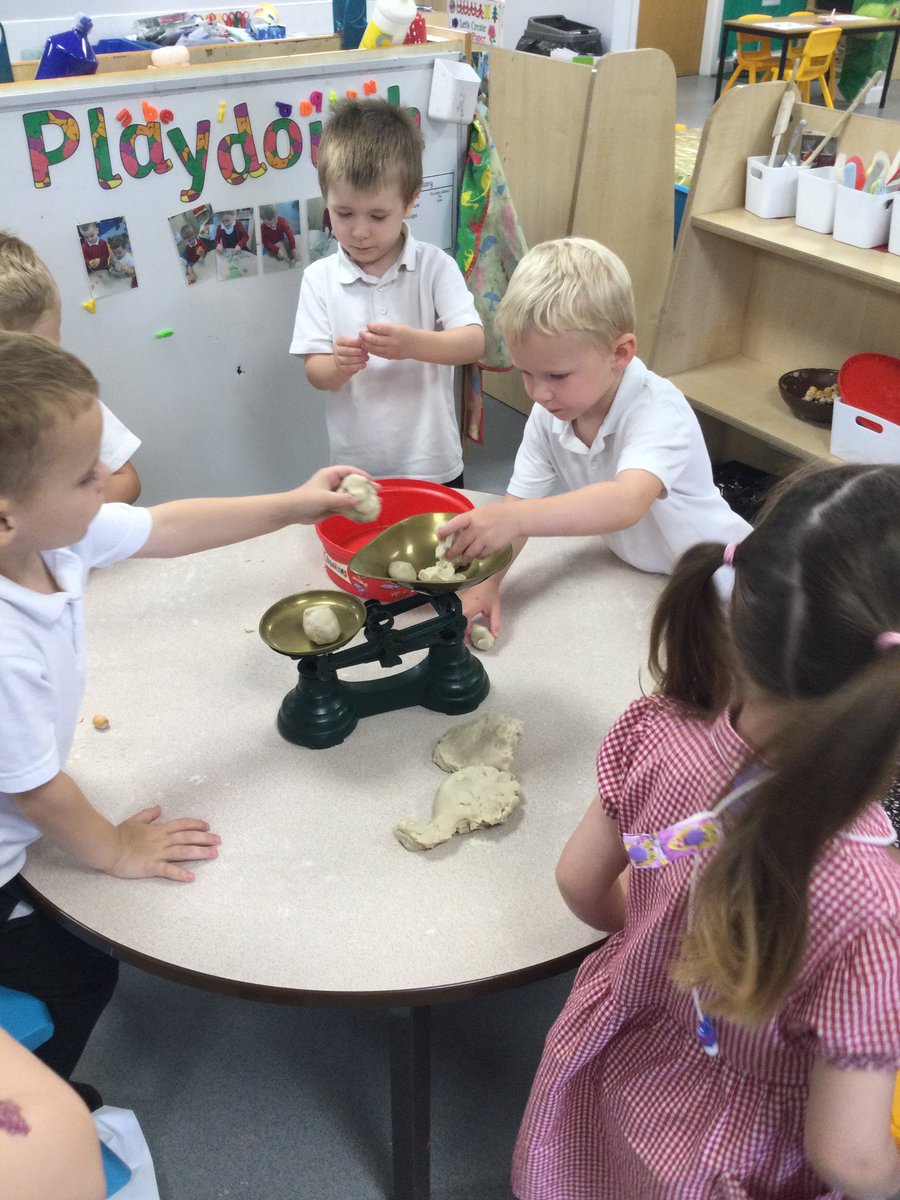 MD_Nursery's tweet photo. Exciting new delivery of some brass weighing scales into a play dough area. We loved investigating how they worked and making them balance with play dough and buttons. @MillDamSchool #MDmaths https://t.co/X10KMjrsWB