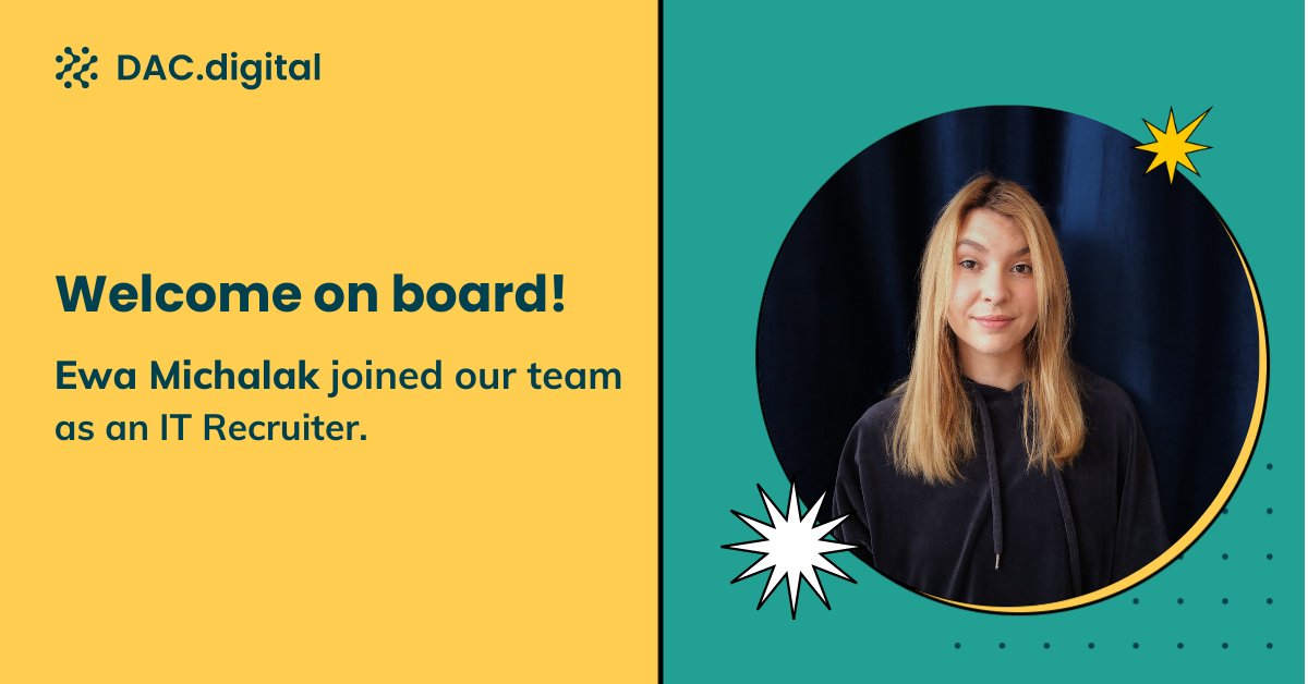 meetDAC's tweet photo. Meet another #DACteam member who has recently joined, although many of you have already met her. Ewa Michalak is a recruiter in the #IT area. Her favorite part of the job is sourcing and meeting inspiring people. https://t.co/SApyi3OlfR
