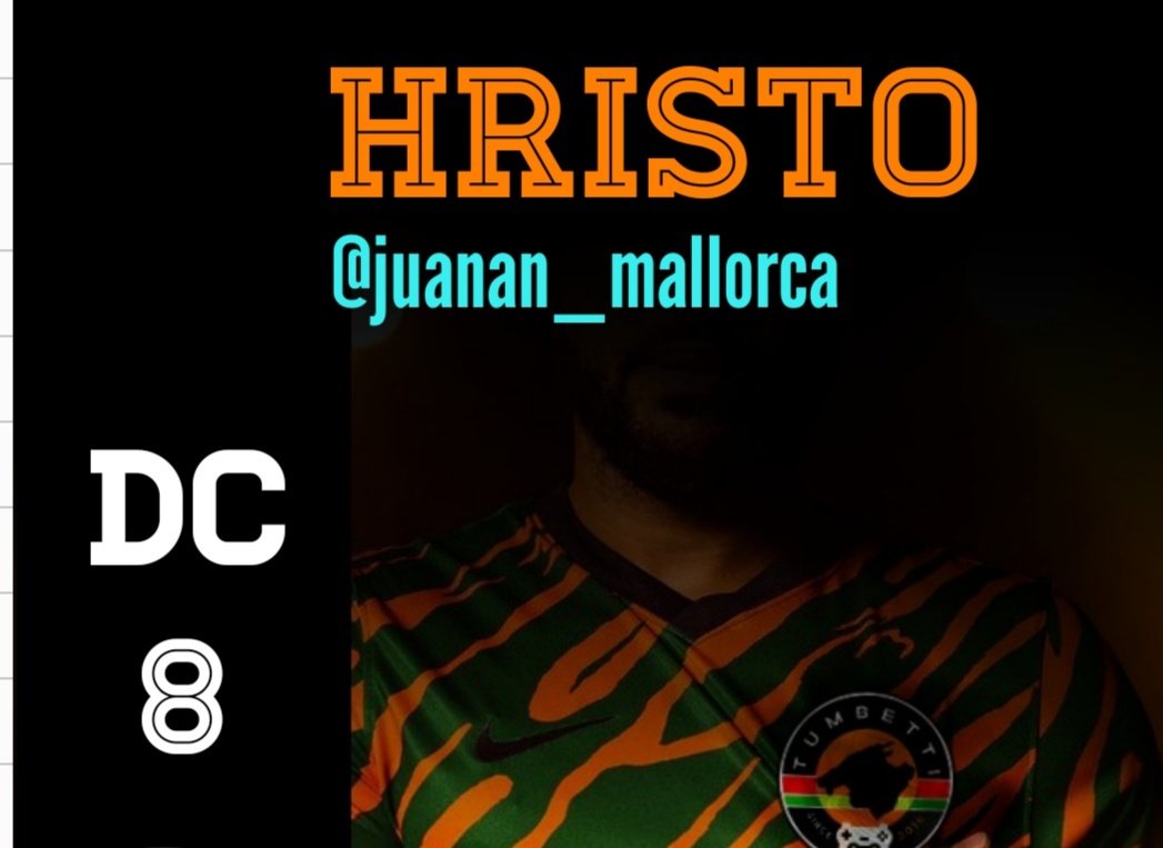 somostumbetti's tweet photo. 🧡HRISTO🖤 @Juanan_Mallorca No tiene la mala leche de su ídolo de la infancia, pero sí lleva su dorsal. Es nuestro delantero nato. Un tesoro del 83. Tiene dos gatos y cuando dice "entro en 10min." casi nunca es verdad. #SomosTumbettis https://t.co/toXKUx2E40