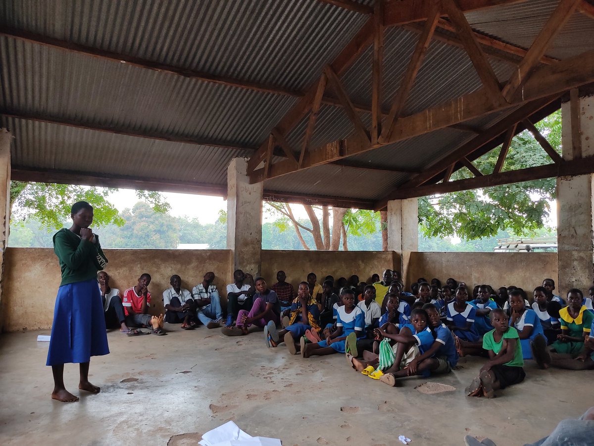 DCT_MW's tweet photo. Adolescent girls In and Out of School in Chikwawa district presenting their needs to Village Development Committee during formulation of Village Action Plans cite  lack of changing rooms to support menstrual hygiene as a key challenge leading to drop outs among girls
#CYFCIMW https://t.co/2yi1dvHi1F