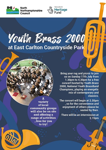 North Northants Leisure (@nn_leisure) on Twitter photo Join us on Sun 17th July at East Carlton Countryside Park from 1.30pm for Youth Brass 2000 in the park. Bring a rug and picnic for this free concert hosted by Youth Brass 2000. <a href="/ParksNorthants/">North Northants Country Parks</a> <a href="/NNorthantsC/">North Northamptonshire Council</a> <a href="/CorbyRadio/">Corby Radio 96.3 FM</a> <a href="/lovecorbyuk/">Love Corby</a> Join us on Sun 17th July at East Carlton Countryside Park from 1.30pm for Youth Brass 2000 in the park. Bring a rug and picnic for this free concert hosted by Youth Brass 2000. <a href="/ParksNorthants/">North Northants Country Parks</a> <a href="/NNorthantsC/">North Northamptonshire Council</a> <a href="/CorbyRadio/">Corby Radio 96.3 FM</a> <a href="/lovecorbyuk/">Love Corby</a>