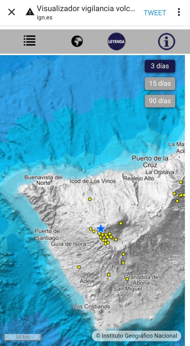 VolcansCanarias's tweet photo. Según la red de vigilancia volcánica del @IGNSpain se registra nueva serie sísmica en la cumbre de Tenerife, al Suroeste del @pnteide Profund.8-15km. Mag.Max.1.4 
👇👇👇
Más info: https://t.co/LBx6o5VERm https://t.co/9KNddmdJ3E