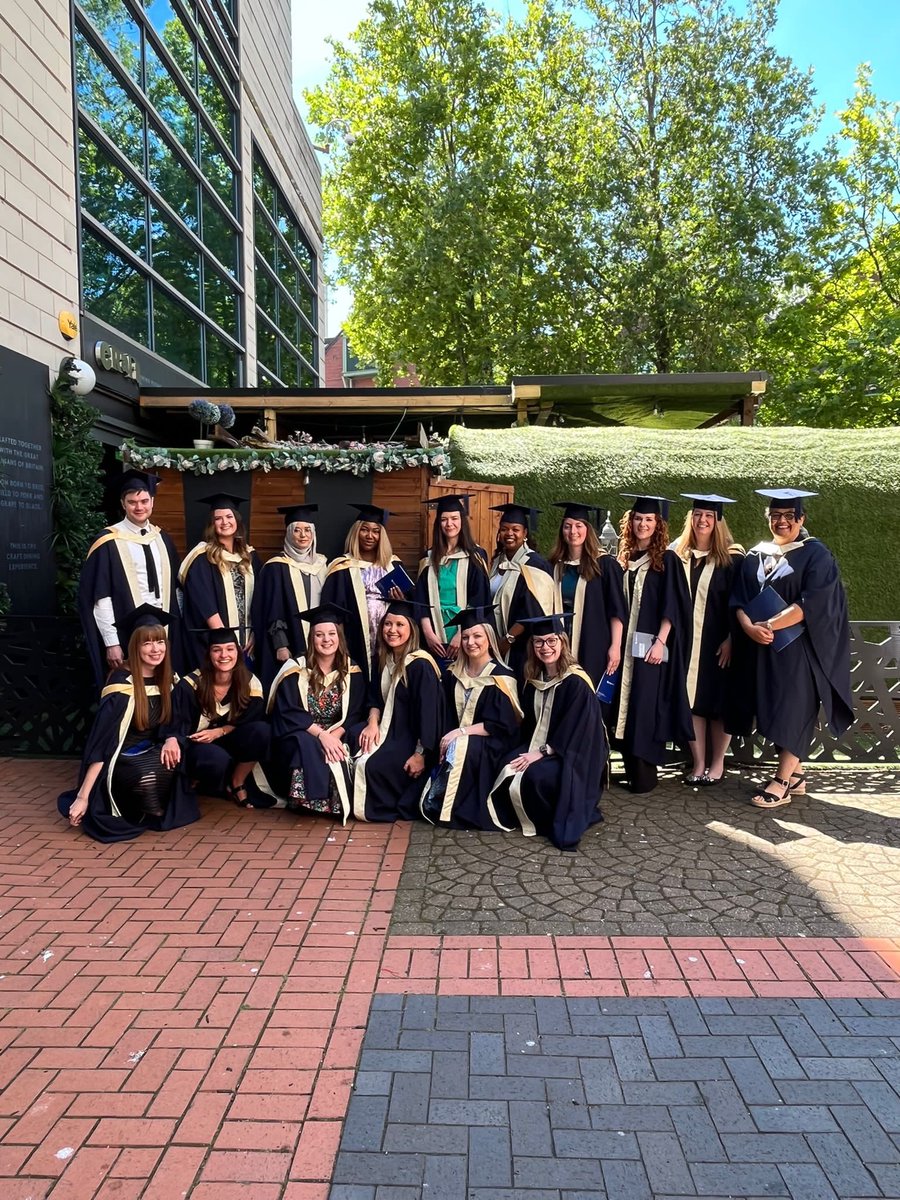 Keira_Radski's tweet photo. The first BCU cohort of MSc Speech and Language Therapists (minus a few fellow graduates and plus 2 very special lecturers who helped us get there!) Team- WE ACTUALLY DID IT! #iamBCU #SLTs https://t.co/ku7Tfz3mnh