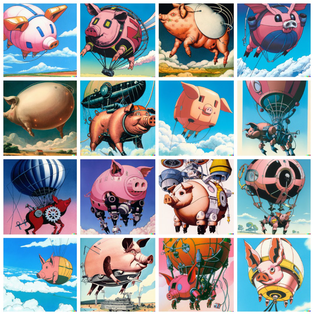 Worldbox_TV's tweet photo. When pigs fly! Some more awesomeness from DALL-E2, an AI driven text to image generator. (made by user /u/thebenolivers) https://t.co/Vp6CSJ3dYf