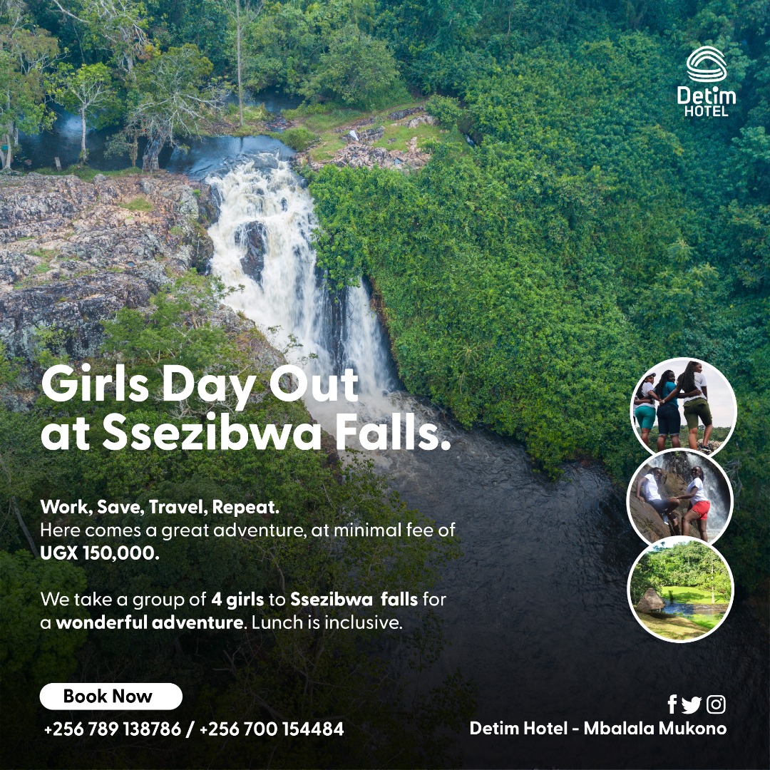 Trips. Tours. Travels. 
Nothing less, but something more. Now get the unexpected at a minimal fee of UGX 150,000 .

We take a group of 4 girls to Ssezibwa Falls for a wonderful adventure. Lunch is inclusive.

Make Early Reservations ☎️ +256 7500154484