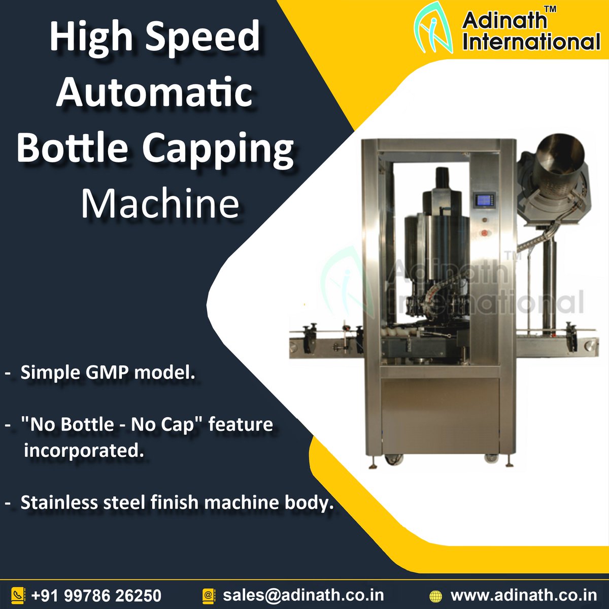 #HighSpeedBottleCappingMachine
#BottleCappingMachine
#HighSpeedMachine
#CappingMachineofGlassPlasticPETHDPEOrLDPEBottles
#CappingMachineForDiffrentShapeOfBottels
High Speed Bottle Capping Machine for Plastic Screw Cap. 
adinathpharma.com/high-speed-bot…