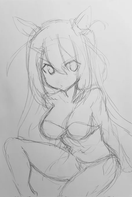 おしごとまえにらくがき。バランス失敗。あとでかきなおそ… 