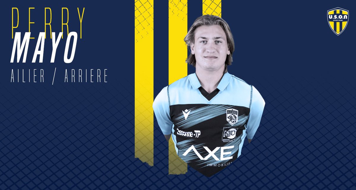 usonneversrugby's tweet photo. 🤝 Perry MAYO a également rejoint l'effectif des Jaunets, en tant que joueur Espoirs.
🔥 Ailier/arrière - 20 ans - français - évoluait à Massy. https://t.co/ofodRIf9Lp