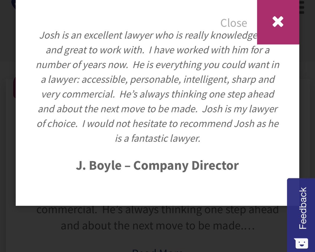 I strive to deliver excellent service to clients.  We must add value for our clients at every available opportunity.  Extremely grateful and proud to have received this testimonial and feedback.  Thank you. <a href="/YorkshireLegal/">Chadwick Lawrence</a> <a href="/ChadLawDispute/">Dispute Resolution</a>