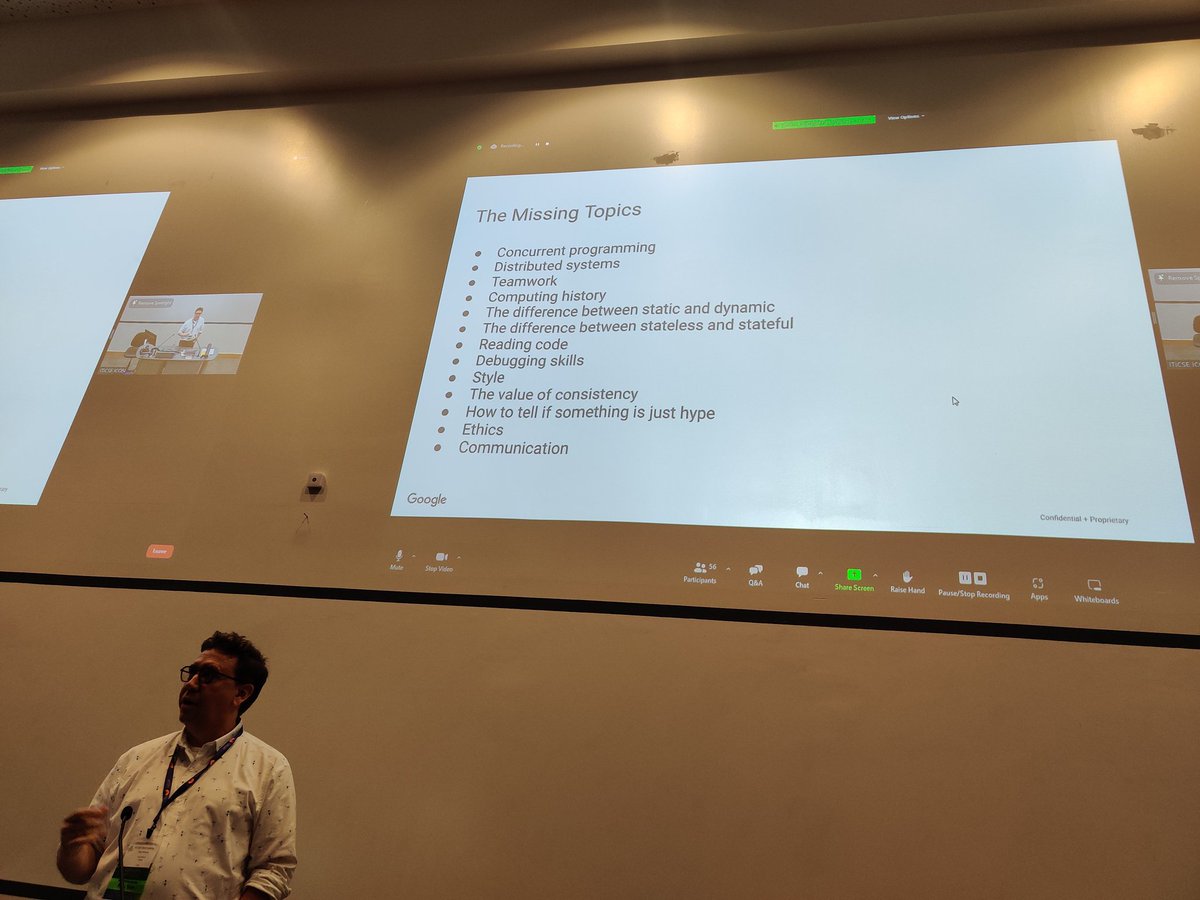 Eddie Antonio Santos @eddieantonio.bsky.social (@_eddieantonio) on Twitter photo Some spicy 🔥🔥 🔥 hot takes about what's missing in CS curricula <a href="/TitusWinters/">Titus Winters</a> #ITiCSE2022 Some spicy 🔥🔥 🔥 hot takes about what's missing in CS curricula <a href="/TitusWinters/">Titus Winters</a> #ITiCSE2022