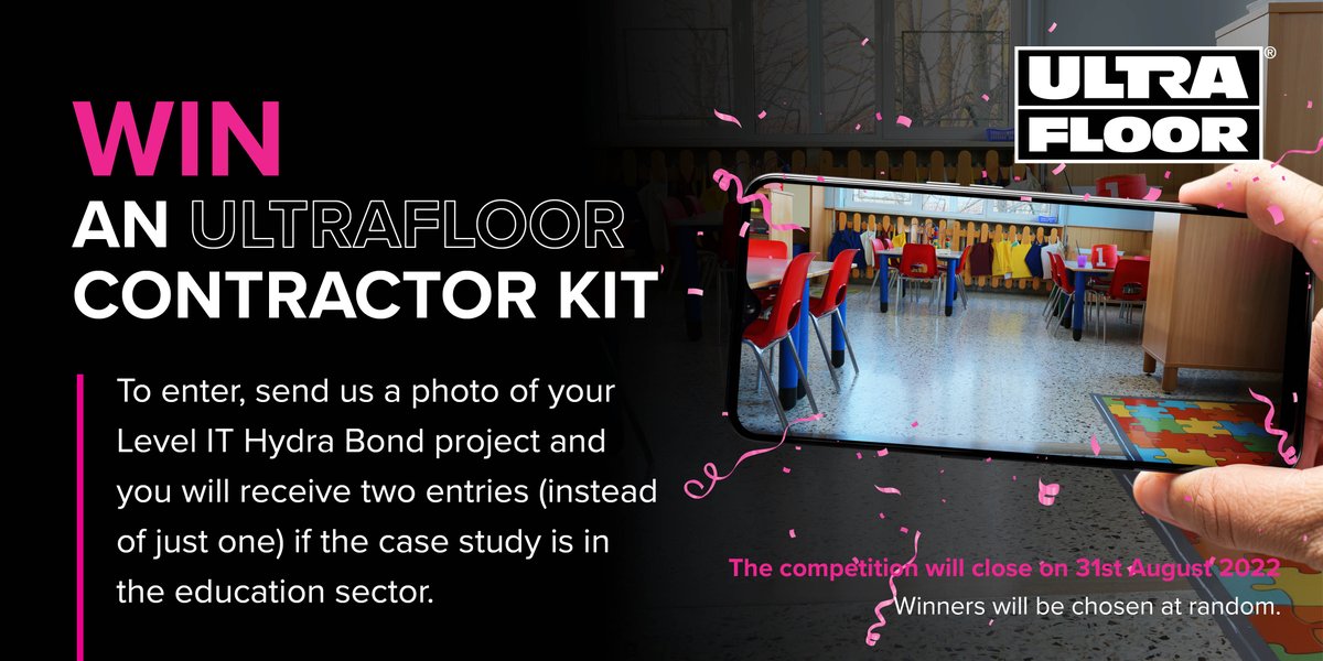 InstarmacGroup's tweet image. We are giving away an @Ultra_Floor contractor kit. Tag us in your Level IT Hydra Bond projects for your chance to win and if your project is in the education sector, you will receive two entries 😀 Good luck!  

#Win #Competition #ContractorKit #MyUltraFloor