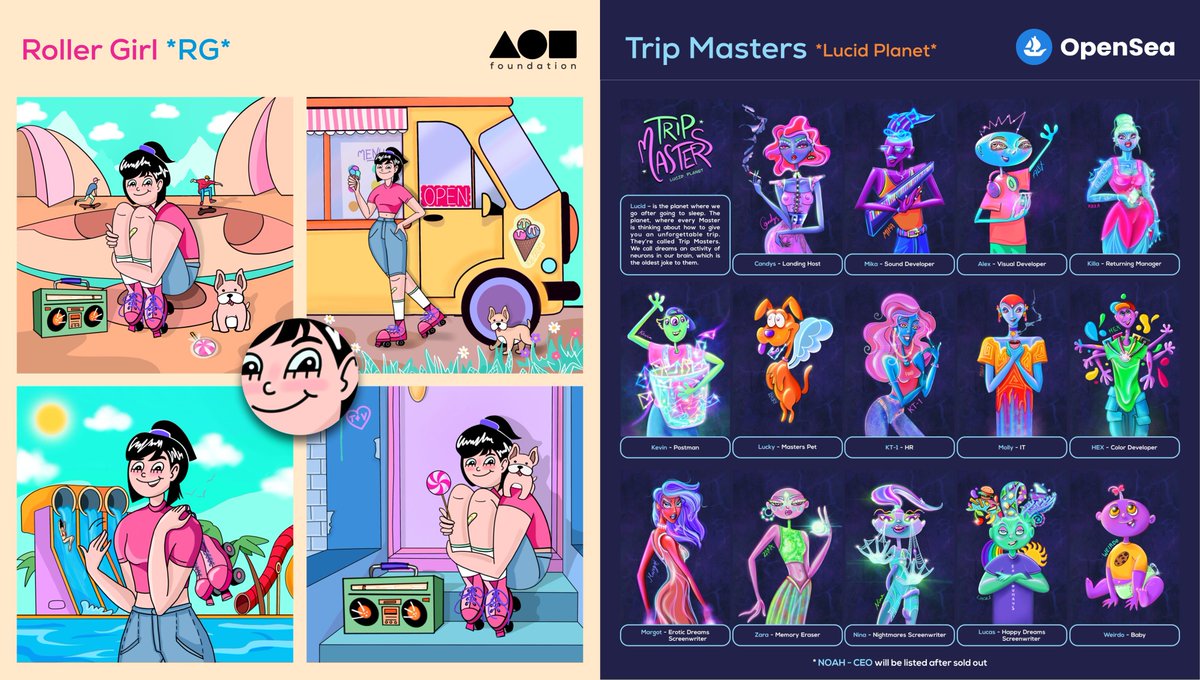 TataLoria's tweet image. Hello WORLD 🌎 #NFTCommmunity 
New #NFTcollection is minted on #Foundation 🛼
Roller Girl - foundation.app/collection/Rol…
And don't forget about 🛸Trip Masters on 
#OpenSea  - opensea.io/collection/tri…
#PolygonNFTs  #EthereumNFTs