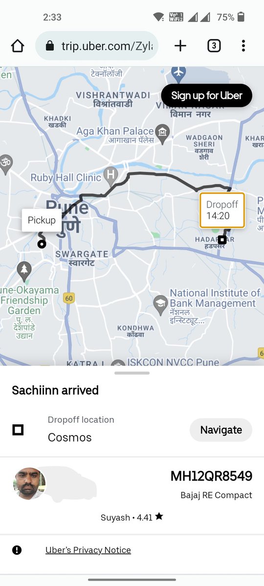 sac_agg's tweet photo. Just took a ride by Uber auto. Rude driver, no nevigation used. Charged extra &amp; reasoned rain increases the charges 🫢. Longer route. M a regular traveler. #Uber take care and refund my money. No customer care, I could call during the ride. https://t.co/erG0Bynv5B