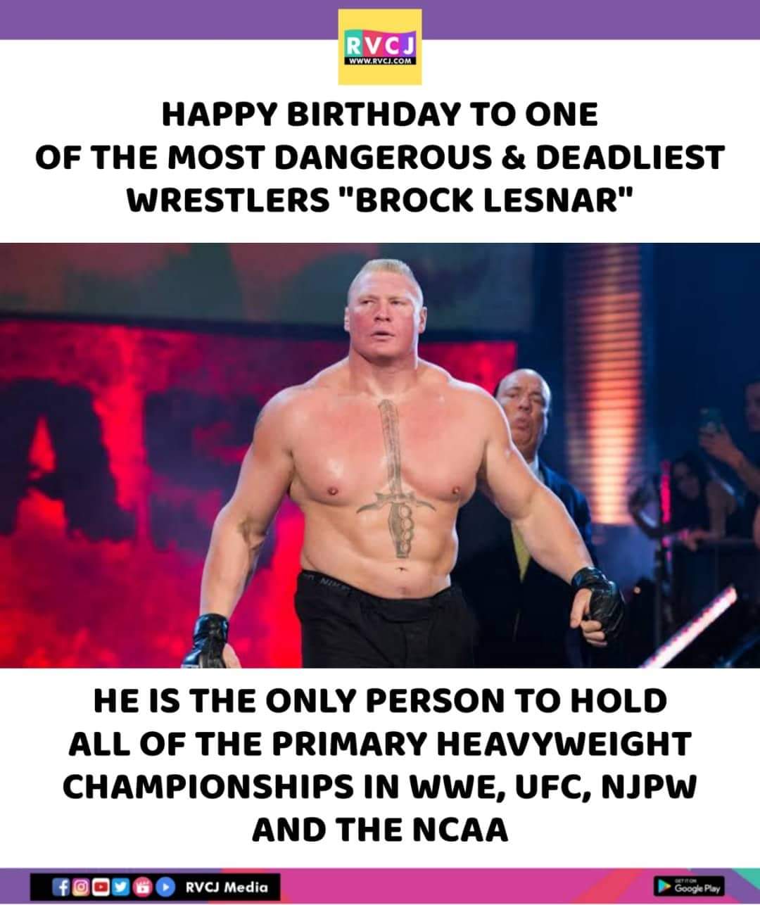 Happy birthday to one of the most dangerous wrestler Brock Lesnar. 