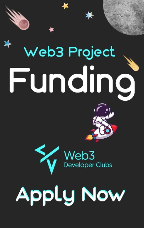 We are proud to announce we'll be offering funding to <a href="/Web3Clubs/">Web3 Developer Clubs</a> developers who are able to come up with Minimum viable products built using <a href="/NEARProtocol/">NEAR Protocol</a> that are market fit to be a part of our acceleration program.<a href="/BitcoinKE/">BitKE</a> 

web3clubs.io/Events

#Web3 #web3community