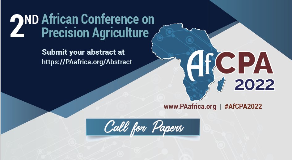 PlantAfrican's tweet photo. #CALL_FOR_ABSTRACT SUBMISSIONS TO AfCPA 2022
📩https://t.co/vHoL5clmp2
The AfCPA seeks to highlight new advances in experimental and applied #PrecisionAgriculture. You can submit abstracts for oral, poster, or virtual presentations within one of the conference topics of interest. https://t.co/uDmHeHNhEu