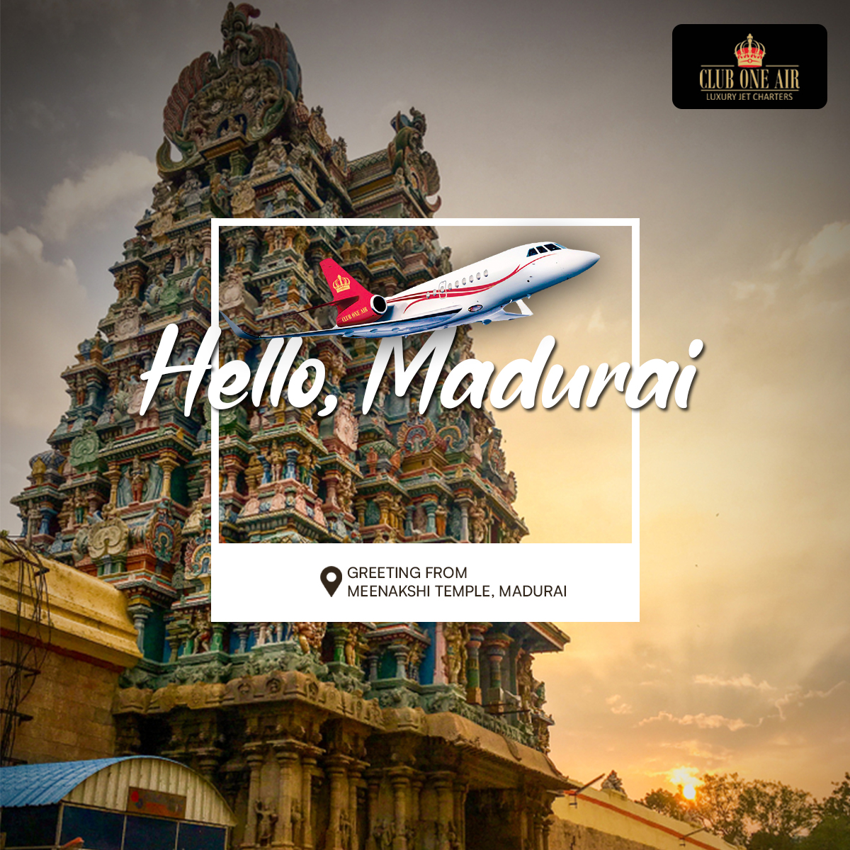 Hello, Madurai!
Leave your #stress behind and visit #Madurai and explore the #beauty of #SouthIndia.

#aviation #aviationdaily #charterplanes #privatejet #aeroplane #Airline #travel #charterairline #charterplane #luxurioustravel #traveltheworld #privateplane #ClubOneAir