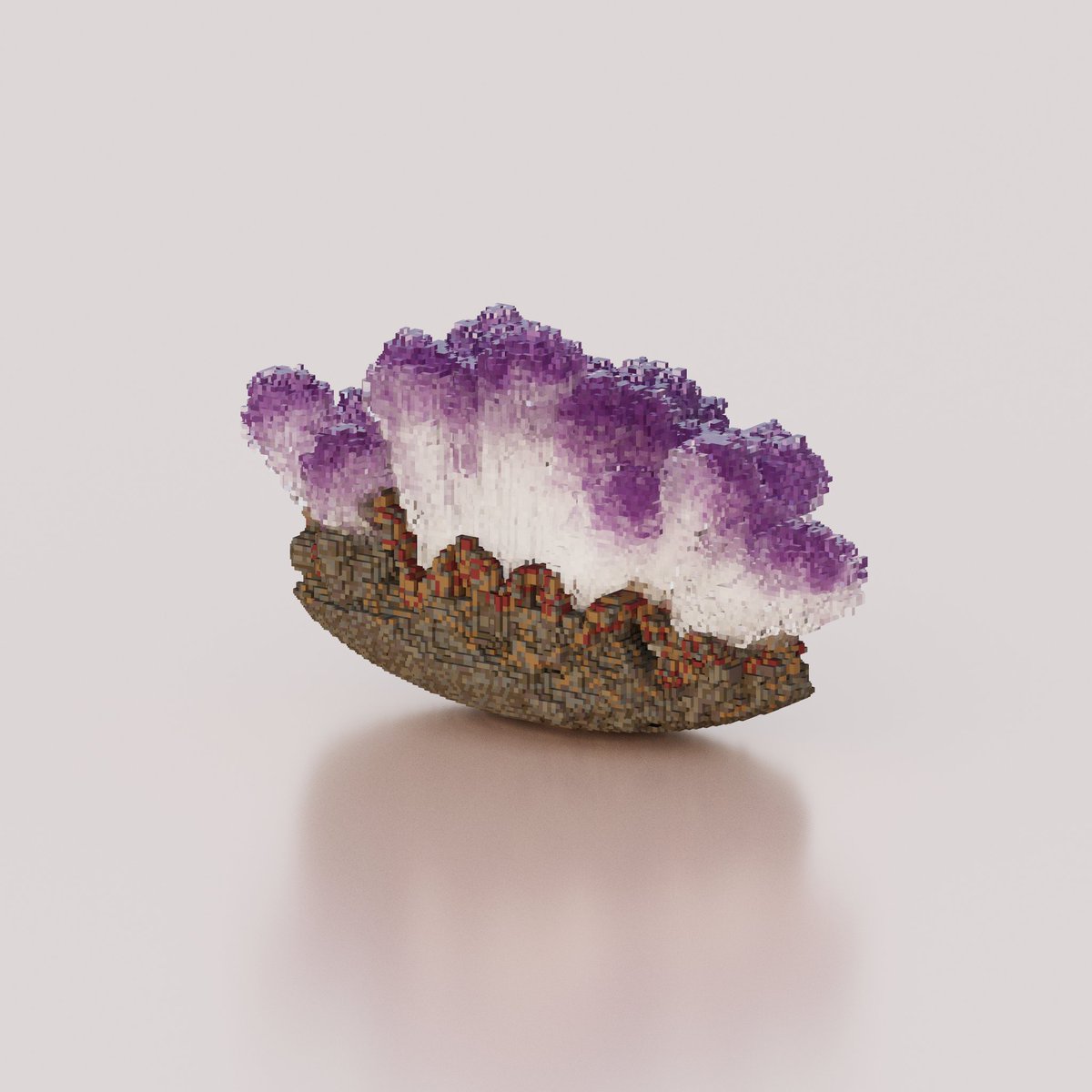 紫水晶 Amethyst

覺得做這系列最困難拿捏的就是讓那個礦石的透明度了
下一個礦石我還在糾結這個問題

#voxel #voxelart #digitalart #3d #illustration #aesthetic  #nature #crystal #創作 #數位藝術 #建模 #模型  #插畫 #體素 #立體像素 #水晶 #白水晶 #礦石