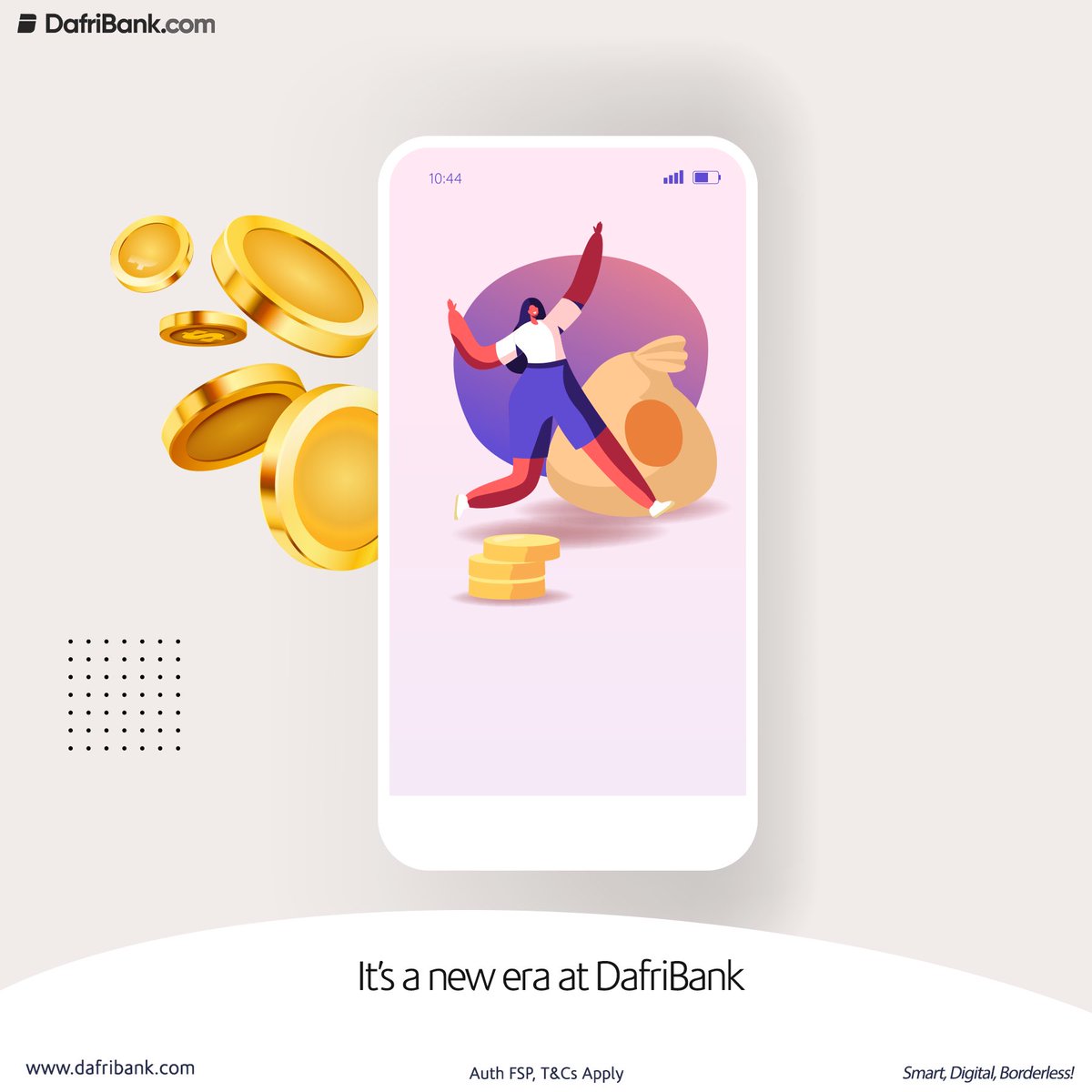 Now is the era of possibilities.
  Few days ago we celebrated our 1st anniversary. The fact we have come this far depicts success in this journey.

Join us: dafribank.com