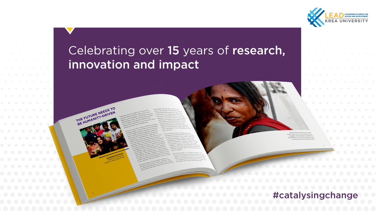 🔖#catalysingchange

For over 15 years, @LEADatKrea has championed the use of data, evidence and knowledge to drive meaningful change in people’s lives. Catch a glimpse of this journey in the🆕coffee table book: 
👆bit.ly/3nOLOLL