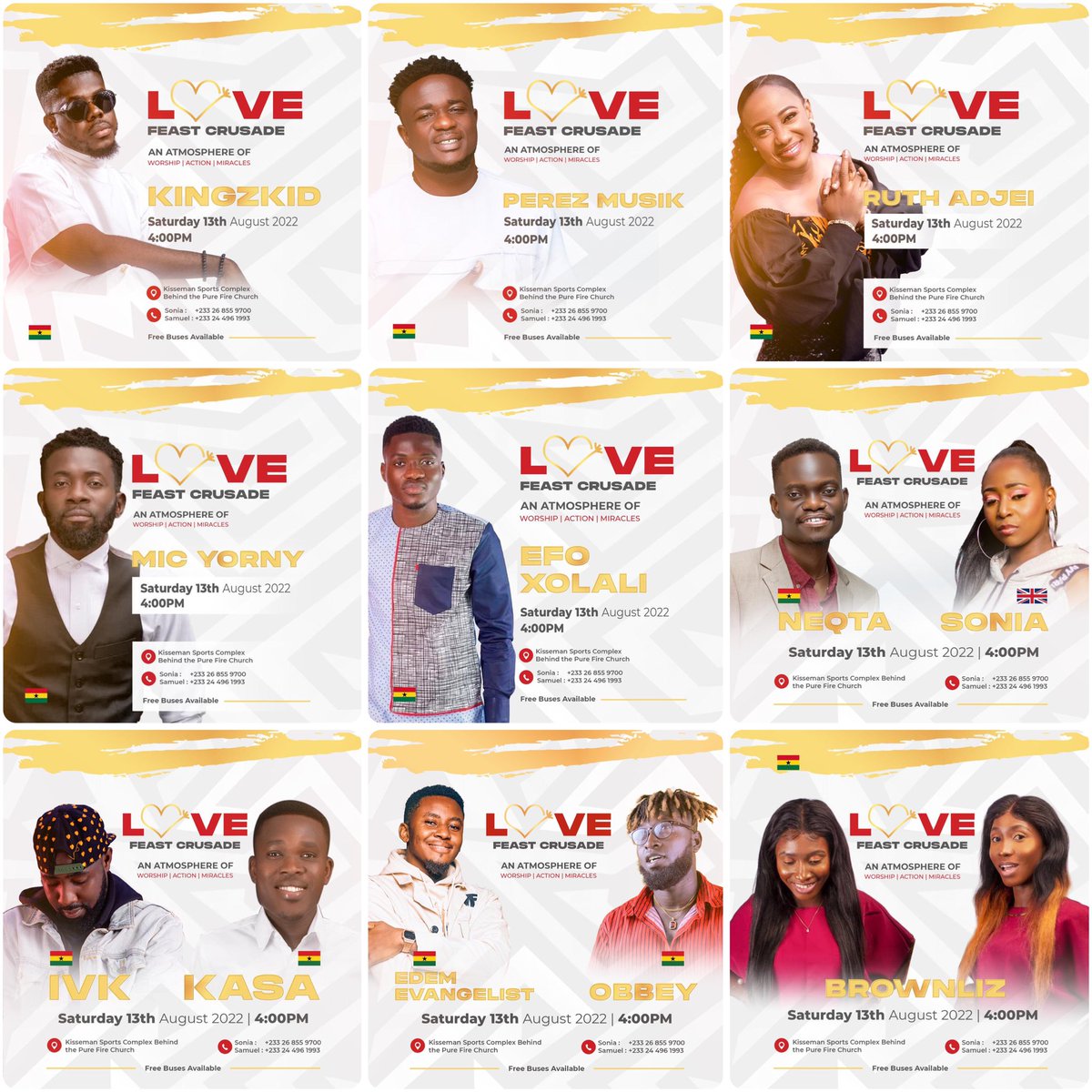 Jayshadymusic's tweet photo. Register (yourself) and others for the LOVE FEAST CRUSADE ‼️‼️
https://t.co/DpDYhh2lMW
Come join us on the 13th of August 2022!!!
Time : 4pm 
Location- Kisseman Sport Complex behind Pure Fire Church 
For more info call Sonia : +233 26 885 9700
Samuel: +233 24 496 1993 https://t.co/x4IAzvYKLc