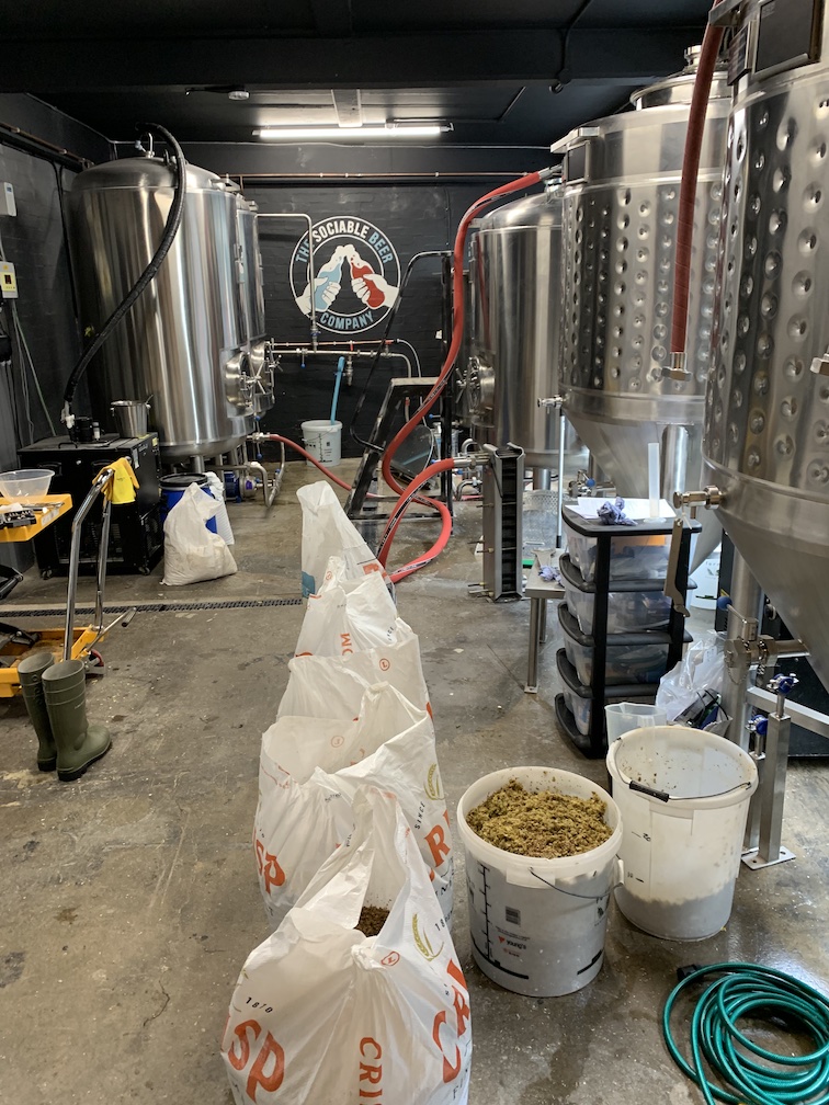 We've finally got the first brew underway, an English IPA with a recipe designed by the members of <a href="/WorcsHomeBrew/">Worcs HomeBrew Club</a>. It was a long and hot day but we got there!